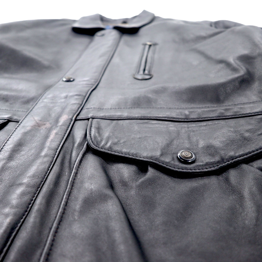 Sub Urban Lamb Leather Car Coat L Black Sheep Leather Quilted Liner