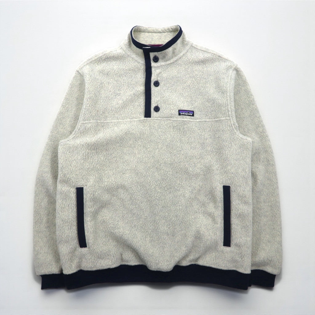 Patagonia Sheer Ring Half Button Pullover Fleece Jacket, Large, White, 26140