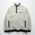 Patagonia Sheer Ring Half Button Pullover Fleece Jacket, Large, White, 26140
