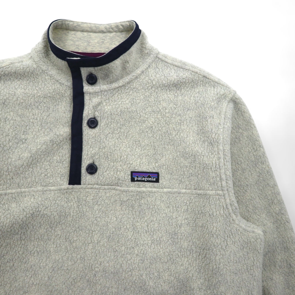 Patagonia Sheer Ring Half Button Pullover Fleece Jacket, Large, White, 26140