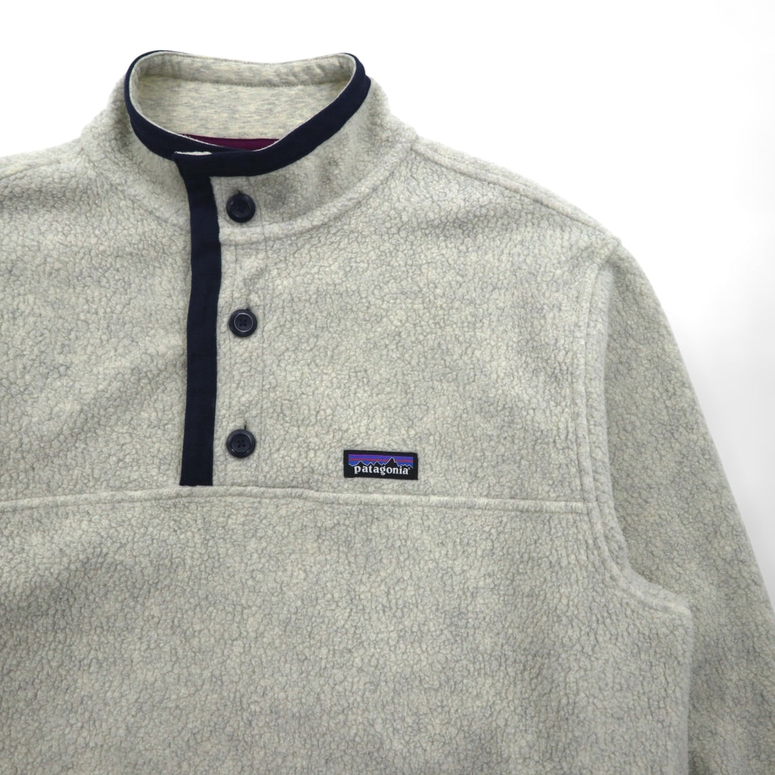 Patagonia Sheer Ring Half Button Pullover Fleece Jacket, Large, White, 26140