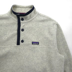 Patagonia Sheer Ring Half Button Pullover Fleece Jacket, Large, White, 26140