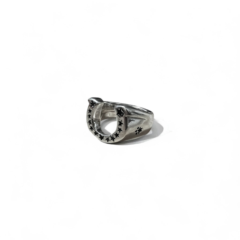 Rogues Horseshoe Ring, Size 21, 925 Silver, Star Design