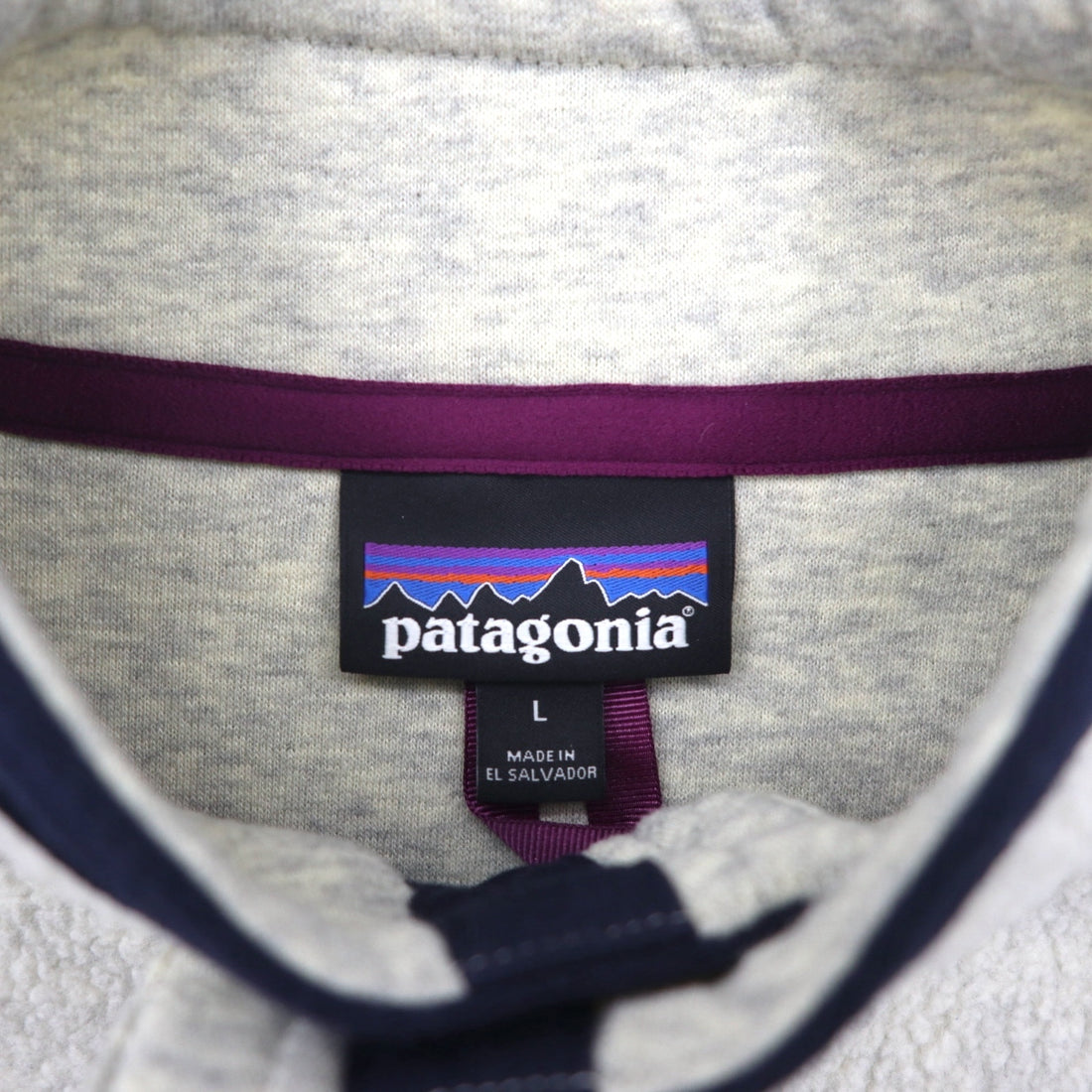 Patagonia Sheer Ring Half Button Pullover Fleece Jacket, Large, White, 26140