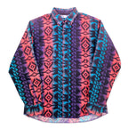 WRANGLER 90s Native American Button-Down Shirt, XL, Black, Purple, Cotton