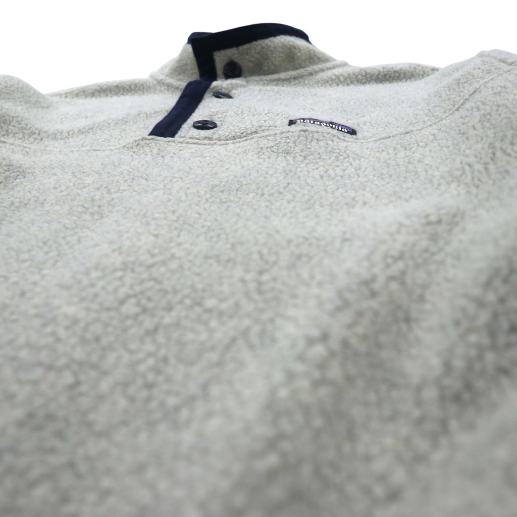 Patagonia Sheer Ring Half Button Pullover Fleece Jacket, Large, White, 26140