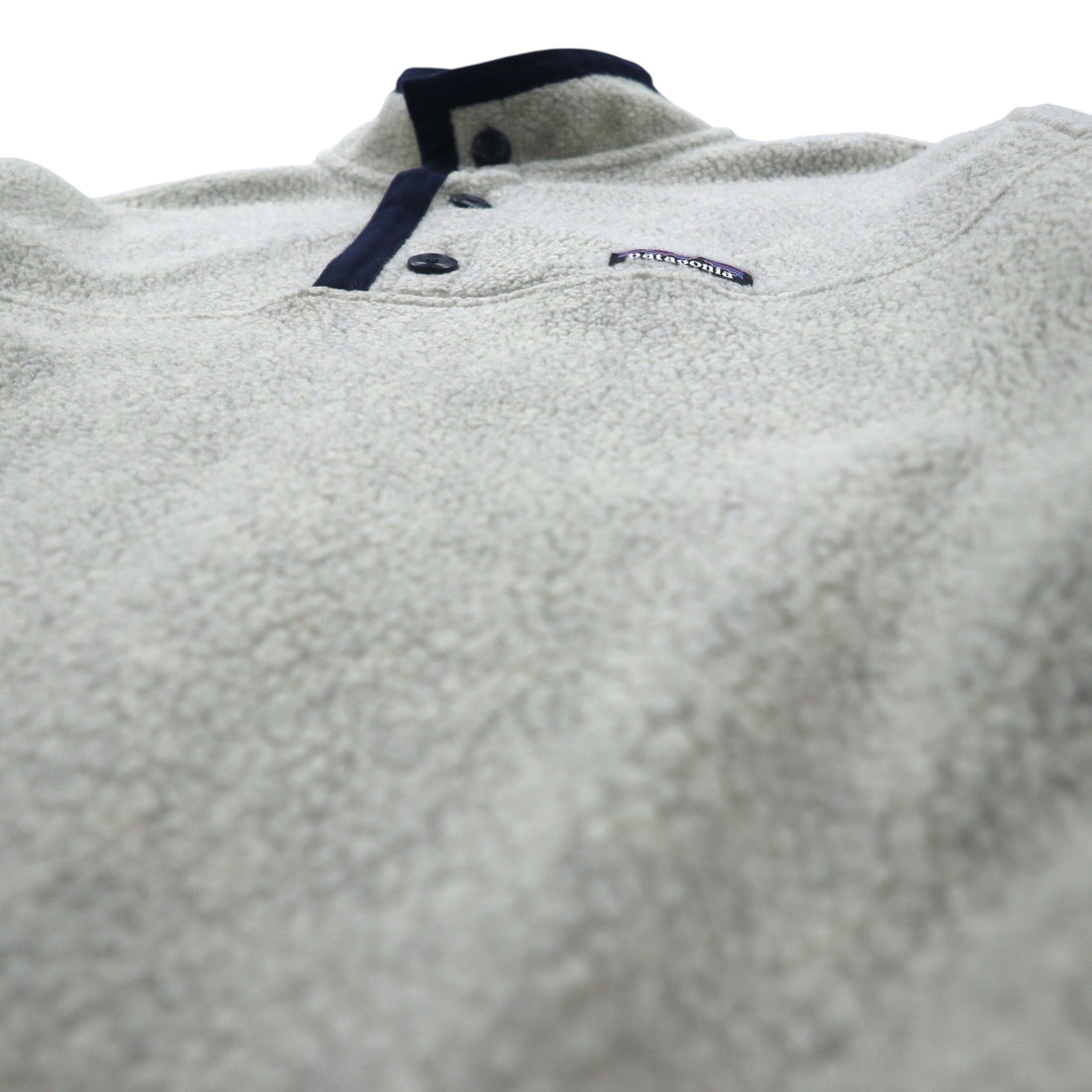 Patagonia Sheer Ring Half Button Pullover Fleece Jacket, Large, White, 26140