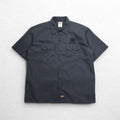 Dickies Short Sleeve Work Shirt, XL, Grey, Double Pocket, American Company, One Point Embroidery, GRAVELY
