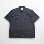 Dickies Short Sleeve Work Shirt, XL, Grey, Double Pocket, American Company, One Point Embroidery, GRAVELY