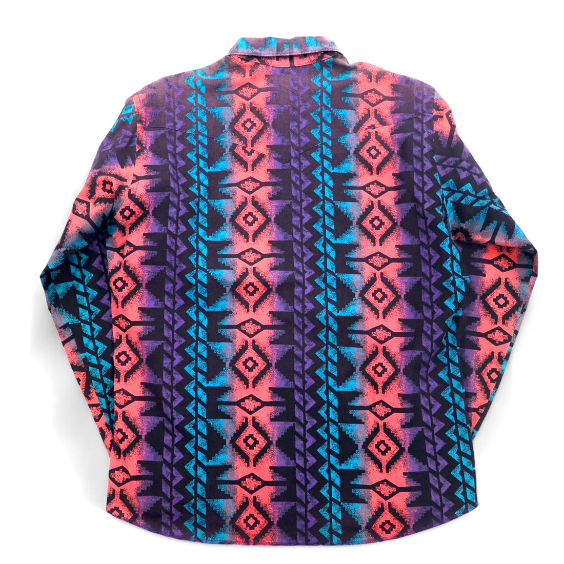WRANGLER 90s Native American Button-Down Shirt, XL, Black, Purple, Cotton
