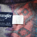 WRANGLER 90s Native American Button-Down Shirt, XL, Black, Purple, Cotton