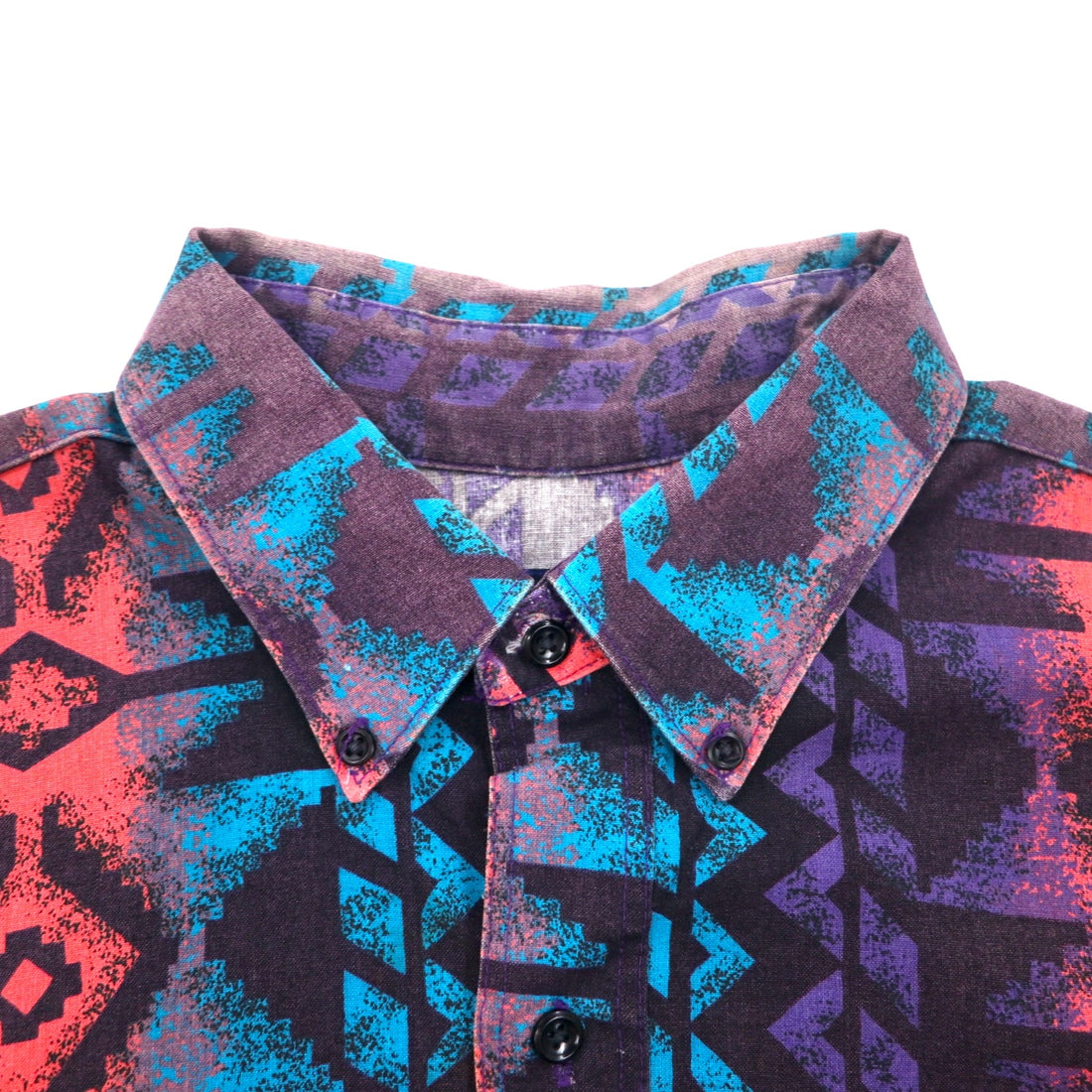 WRANGLER 90s Native American Button-Down Shirt, XL, Black, Purple, Cotton
