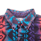 WRANGLER 90s Native American Button-Down Shirt, XL, Black, Purple, Cotton