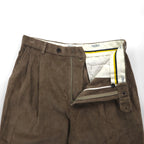 NAUTICA 90s 2-Tuck Wide Corduroy Chino Pants, Large, Brown Cotton, Pleated
