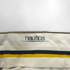 NAUTICA 90s 2-Tuck Wide Corduroy Chino Pants, Large, Brown Cotton, Pleated