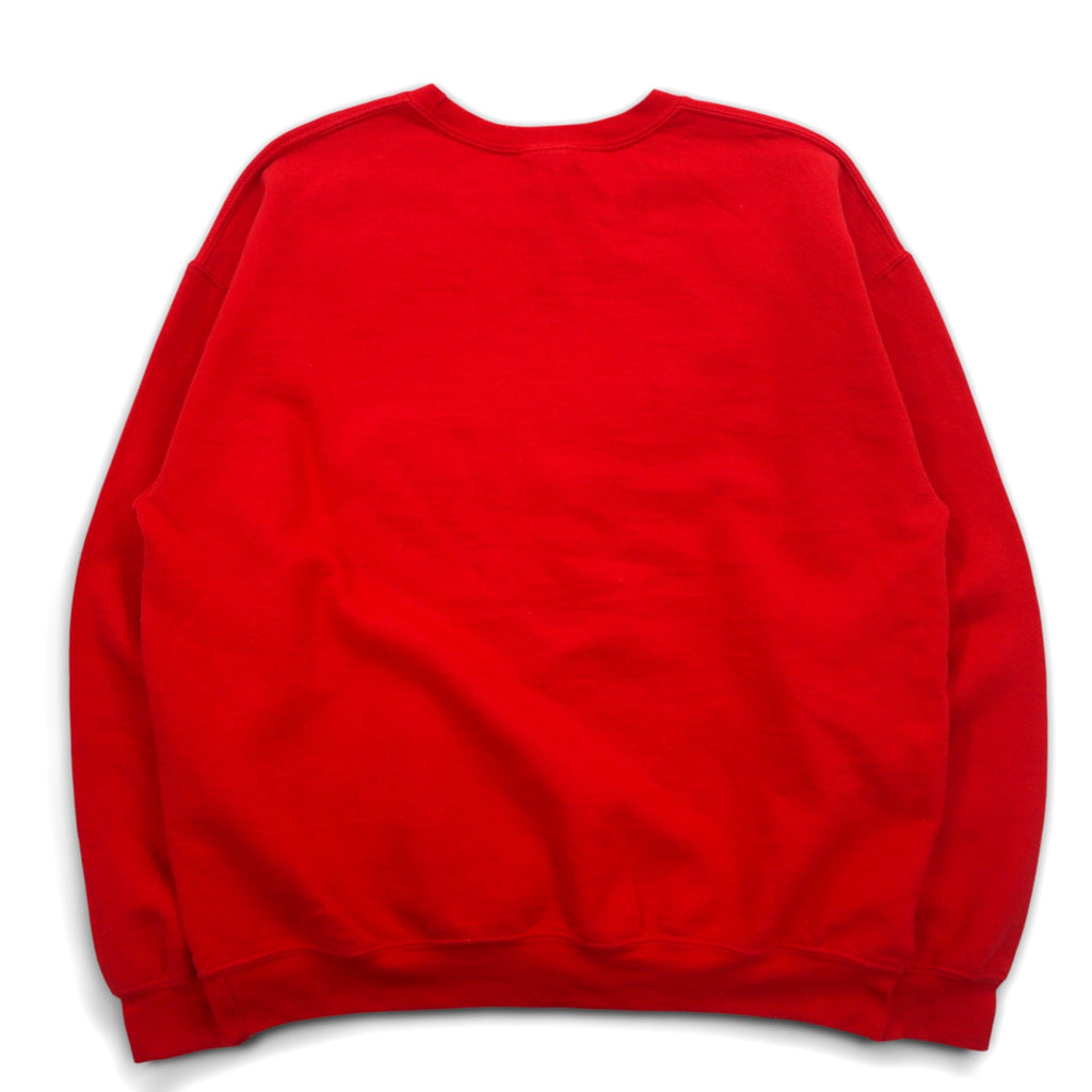 GILDAN sweatshirt L red cotton fleece lining BARTLETT SOCCER print