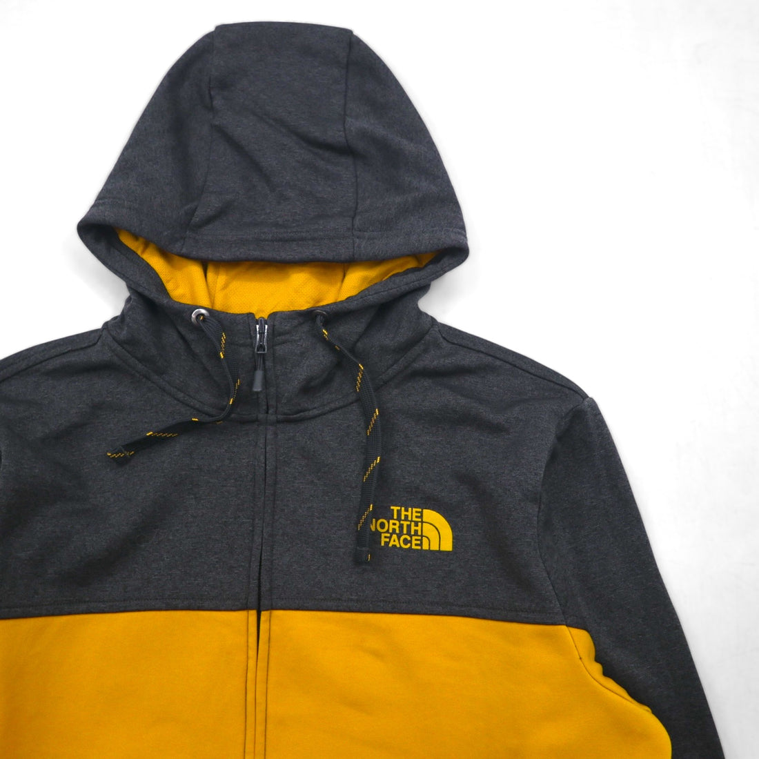 THE NORTH FACE Surgent Block Fullzip Jacket, Softshell, Size L, Yellow, Two-Tone, Thumbholes, International Standards NF0A2V4SUPS