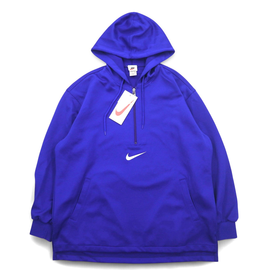 NIKE 90年代 銀タグ ハーフジップ トラックパーカー ジャージ M ブルー センタースウォッシュ 両面ロゴ刺繍 日本製 未使用品