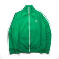 FRED PERRY 80s Stand Collar Track Jacket Jersey S Green Full Zip High Neck
