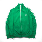 FRED PERRY 80s Stand Collar Track Jacket Jersey S Green Full Zip High Neck