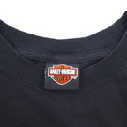 HARLEY DAVIDSON Double-sided Print Hanes BEEFY T-shirt 2XL Black Cotton