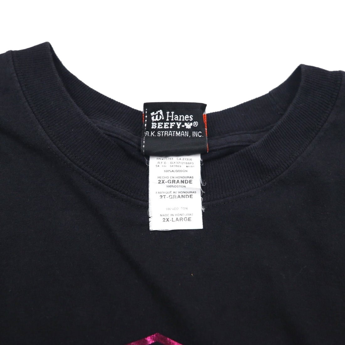 HARLEY DAVIDSON Double-sided Print Hanes BEEFY T-shirt 2XL Black Cotton