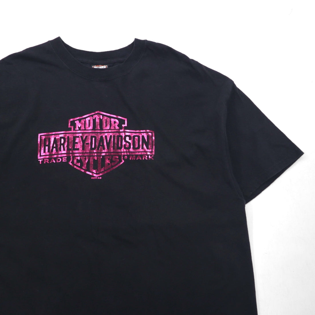 HARLEY DAVIDSON Double-sided Print Hanes BEEFY T-shirt 2XL Black Cotton