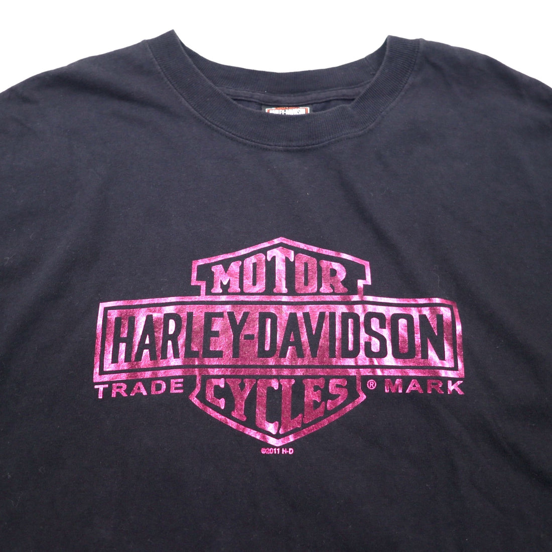 HARLEY DAVIDSON Double-sided Print Hanes BEEFY T-shirt 2XL Black Cotton