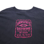 HARLEY DAVIDSON Double-sided Print Hanes BEEFY T-shirt 2XL Black Cotton