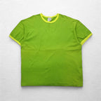 NIKE 00s Ringer T-shirt 2XL lime green cotton plain
