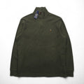 POLO RALPH LAUREN ハーフジップ スウェット ESTATE RIB トレーナー M カーキ スモールポニー 刺繍 未使用品