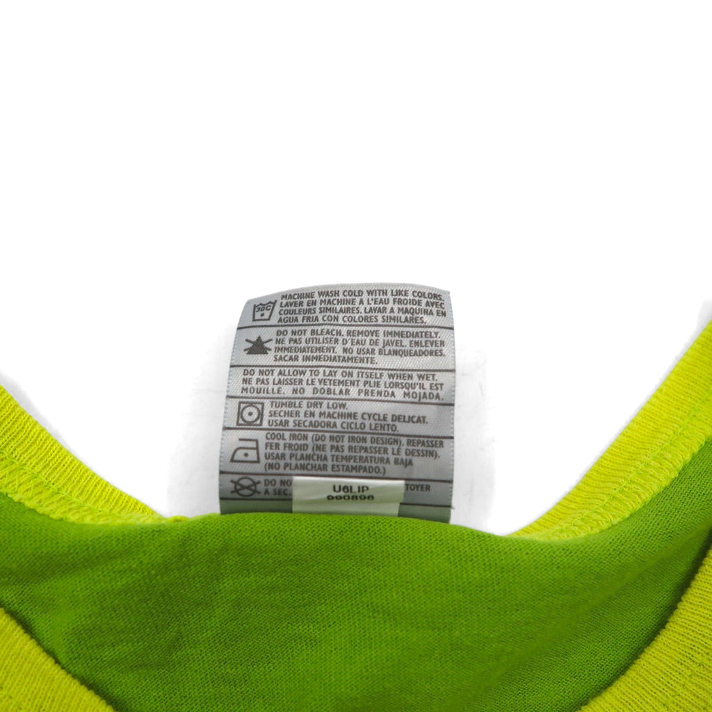NIKE 00s Ringer T-shirt 2XL lime green cotton plain