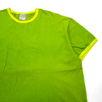 NIKE 00s Ringer T-shirt 2XL lime green cotton plain