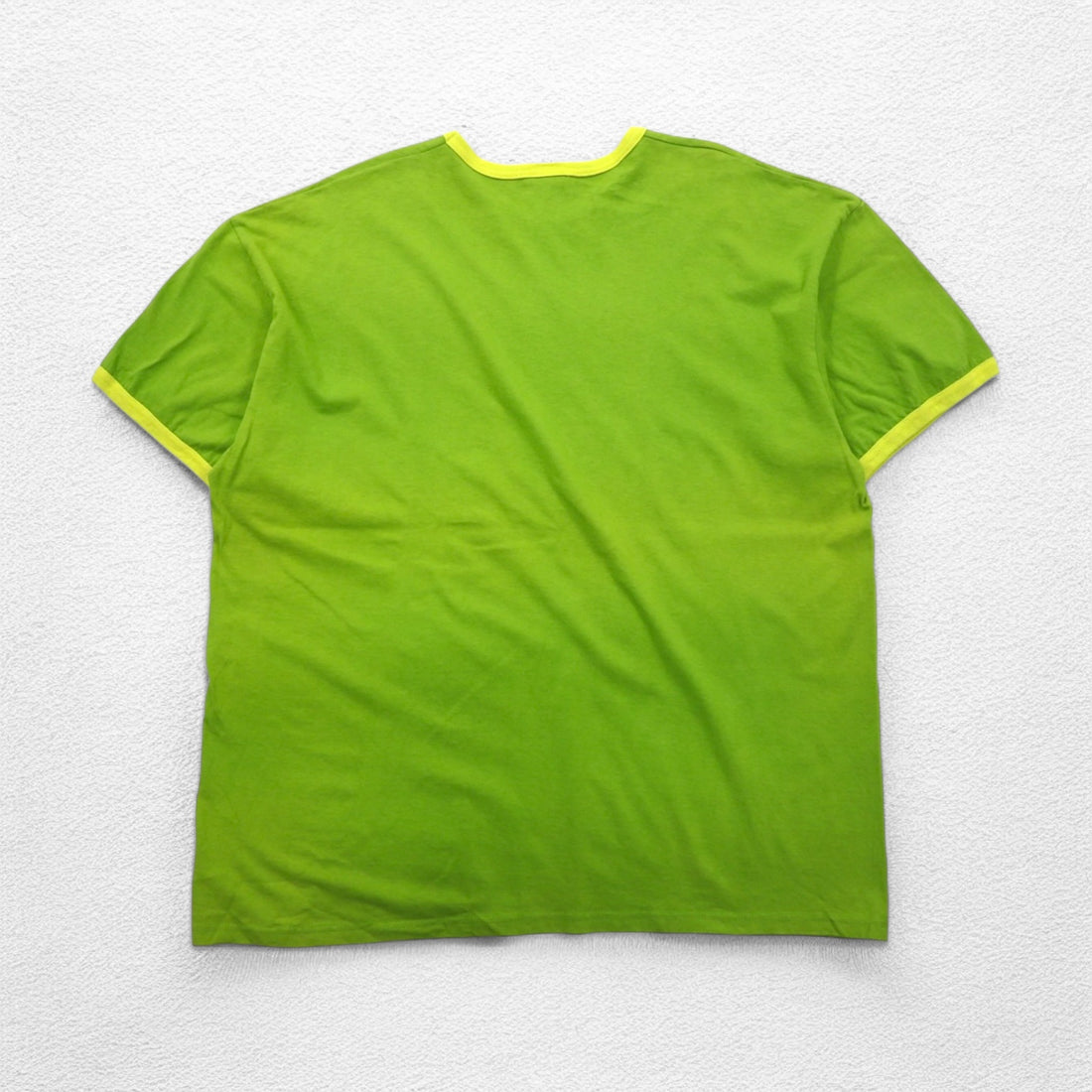 NIKE 00s Ringer T-shirt 2XL lime green cotton plain