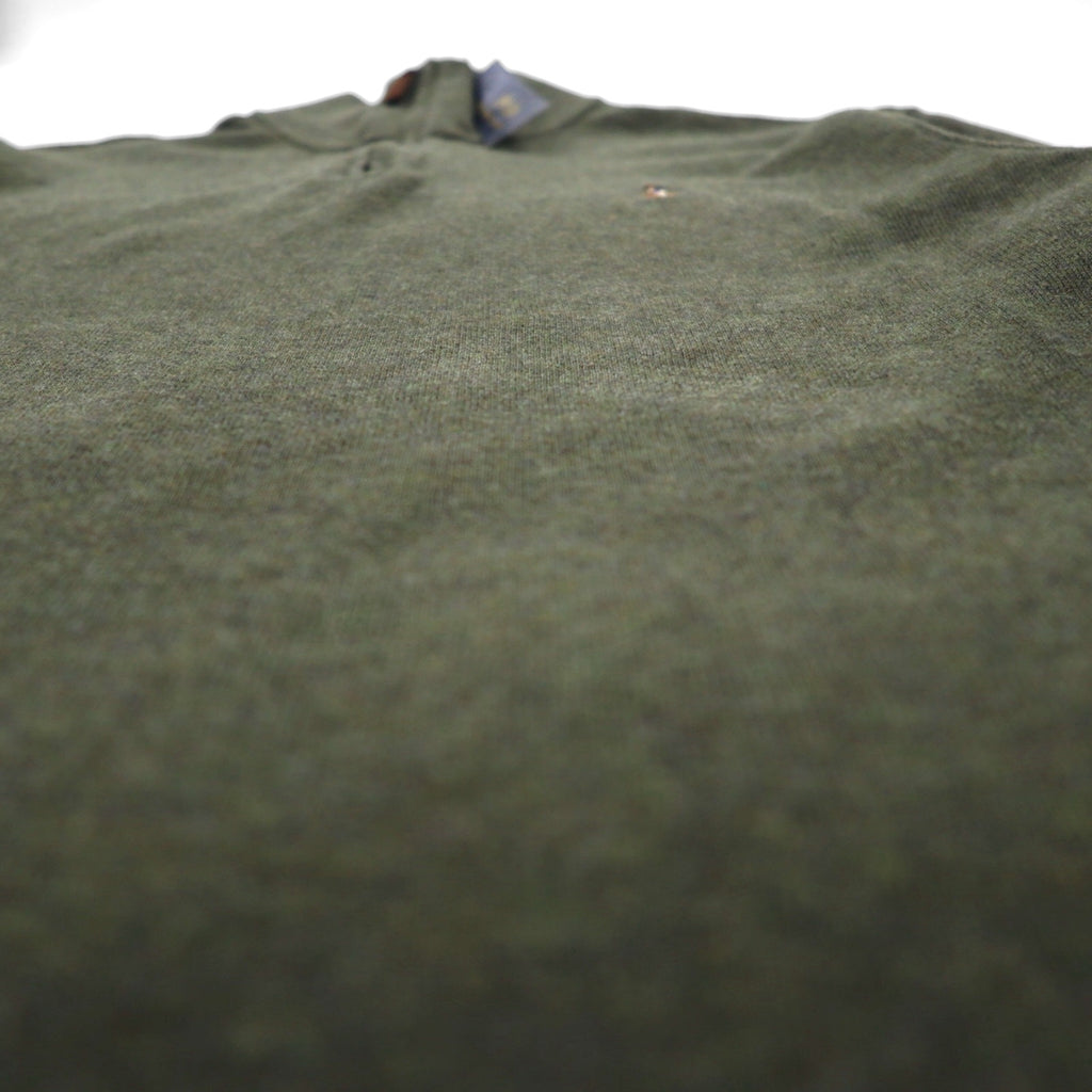 POLO RALPH LAUREN ハーフジップ スウェット ESTATE RIB トレーナー M カーキ スモールポニー 刺繍 未使用品