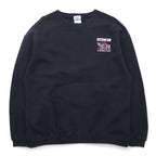Reebok 90s Crew Neck Sweatshirt L Black Cotton One Point Logo Embroidery