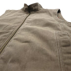 Woolrich ダック地 ベスト L ブラウン 裏地フリース チェック ジップアップ 22830
