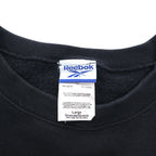 Reebok 90s Crew Neck Sweatshirt L Black Cotton One Point Logo Embroidery