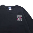Reebok 90s Crew Neck Sweatshirt L Black Cotton One Point Logo Embroidery
