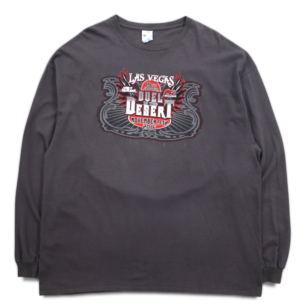 DELTA Long Sleeve T-Shirt, Long Sleeve, 3XL, Gray, Double Sided Print, Racing Car, DUEL IN THE DESERT