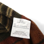 Woolrich ダック地 ベスト L ブラウン 裏地フリース チェック ジップアップ 22830