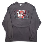 DELTA Long Sleeve T-Shirt, Long Sleeve, 3XL, Gray, Double Sided Print, Racing Car, DUEL IN THE DESERT