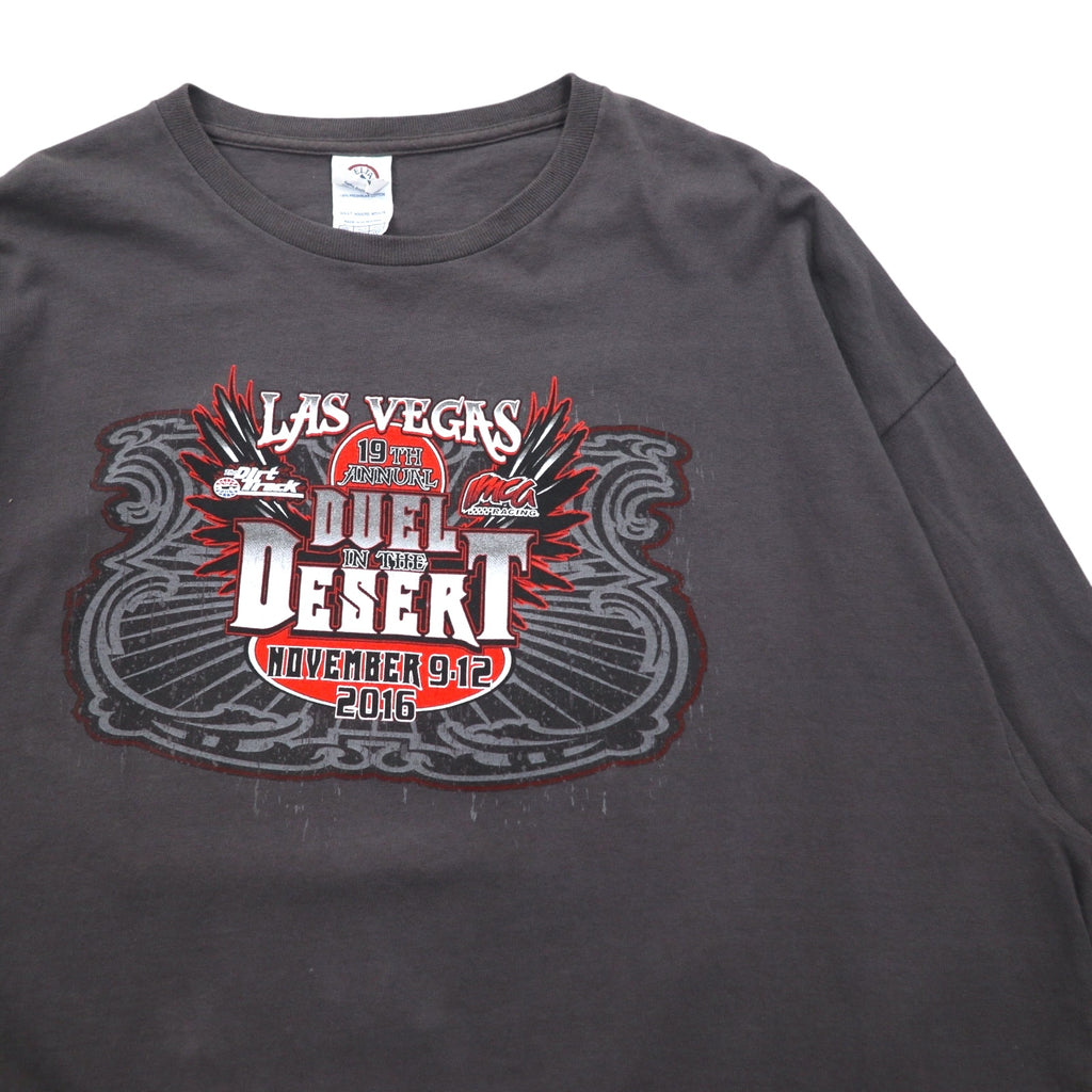 DELTA Long Sleeve T-Shirt, Long Sleeve, 3XL, Gray, Double Sided Print, Racing Car, DUEL IN THE DESERT