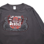 DELTA Long Sleeve T-Shirt, Long Sleeve, 3XL, Gray, Double Sided Print, Racing Car, DUEL IN THE DESERT