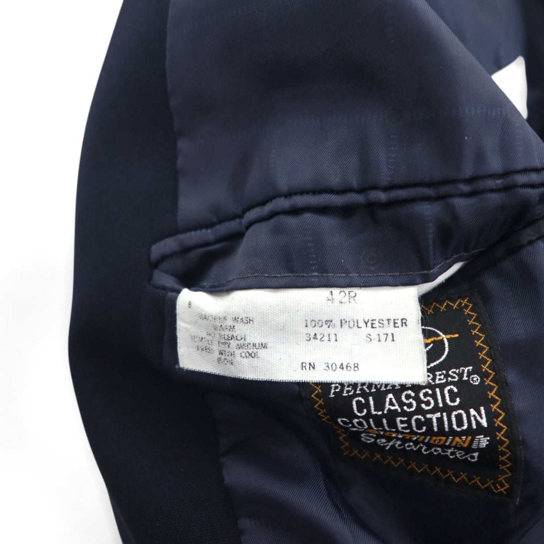 Sears 70年代 PERMA-PREST 紺ブレ 2B テーラードジャケット ブレザー XL ネイビー 金ボタン CLASSIS COLLECTION