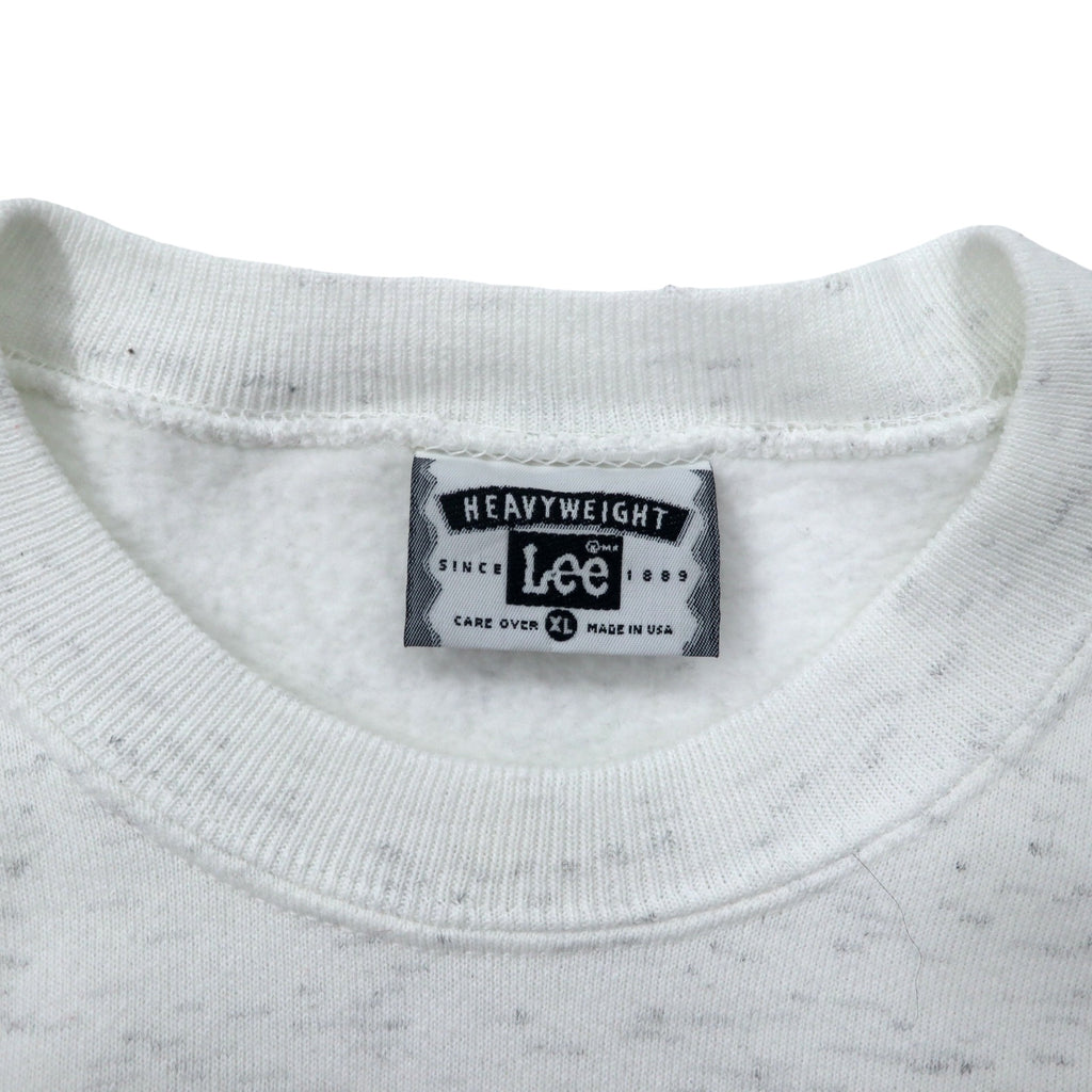 Lee USA Made 90s Printed Sweatshirt XL White Cotton ST. LOUIS Fleece Lined Big Size