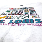 Lee USA Made 90s Printed Sweatshirt XL White Cotton ST. LOUIS Fleece Lined Big Size