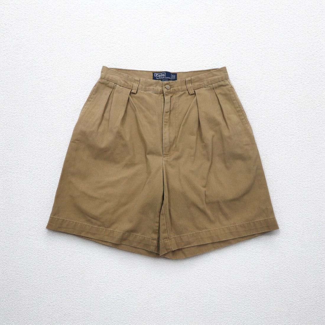 Polo by Ralph Lauren 90s Polo Chino 2-Pleated Shorts, Half Pants, Medium, Beige, Cotton, TYLER SHORT