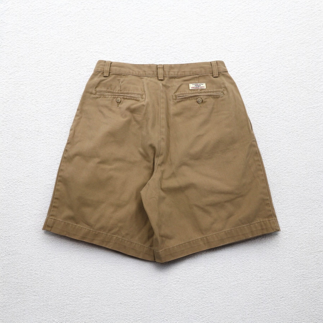 Polo by Ralph Lauren 90s Polo Chino 2-Pleated Shorts, Half Pants, Medium, Beige, Cotton, TYLER SHORT