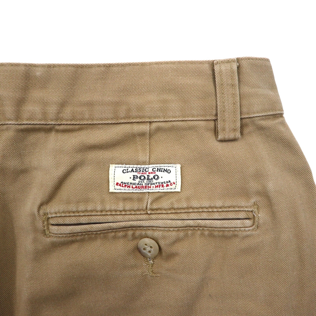 Polo by Ralph Lauren 90s Polo Chino 2-Pleated Shorts, Half Pants, Medium, Beige, Cotton, TYLER SHORT